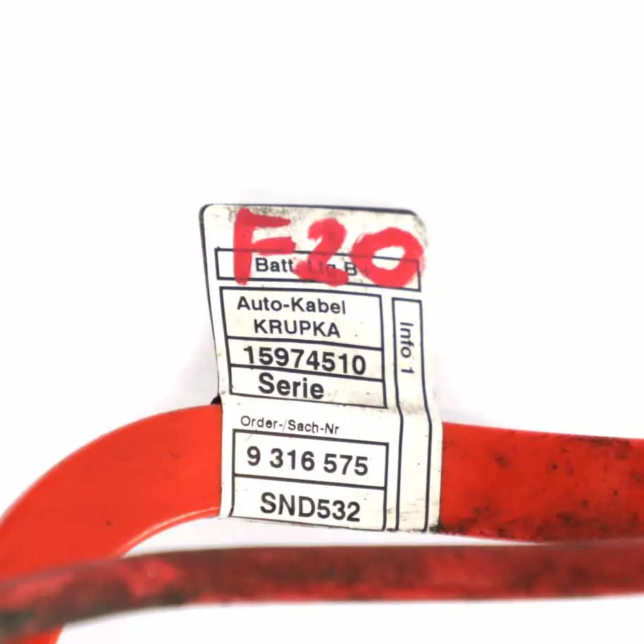 BMW 1 2 Series F20 F21 F22 Battery Cable Lead Positive Underfloor - SKU 9316575 - Part number 9316575