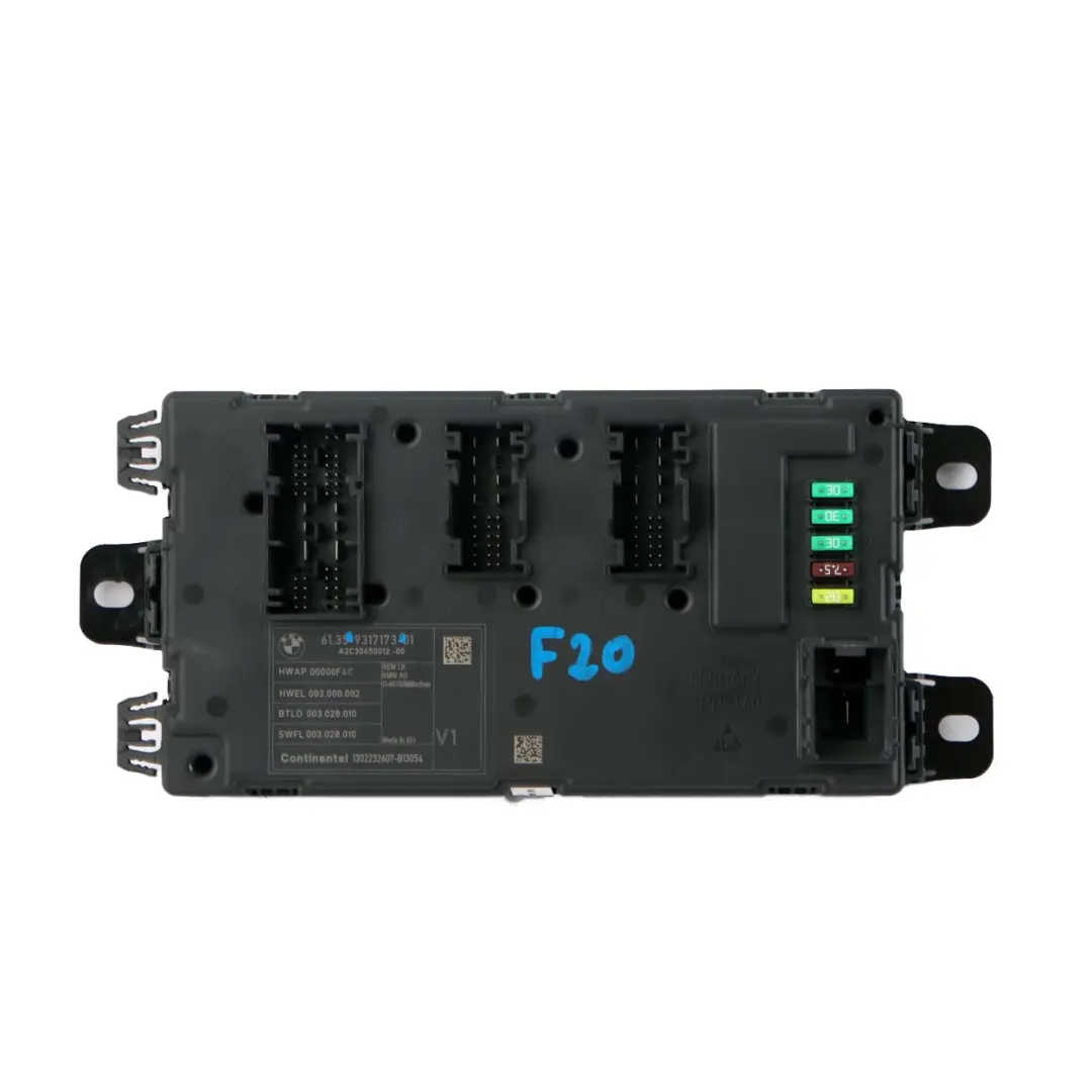 REM Módulo Electróni Trasero Caja Fusibles Unidad Control V1 para BMW F20 F30 con número de pieza 9317173 BMW F20 F30 REM Módulo Electróni Trasero Caja Fusibles Unidad Control V1 - SKU 9317173 - Número de pieza 9317173