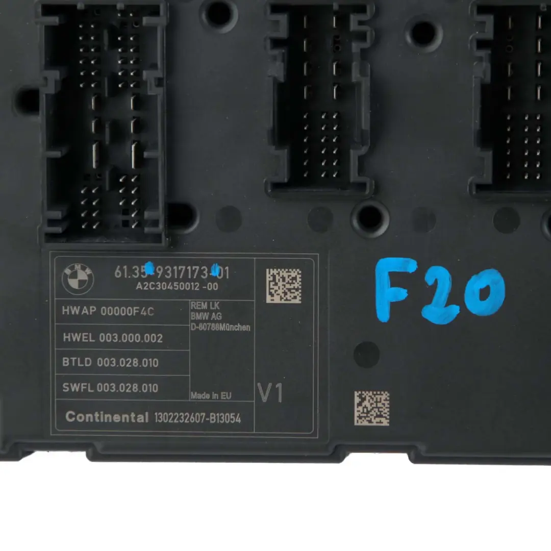 REM Módulo Electróni Trasero Caja Fusibles Unidad Control V1 para BMW F20 F30 con número de pieza 9317173 BMW F20 F30 REM Módulo Electróni Trasero Caja Fusibles Unidad Control V1 - SKU 9317173 - Número de pieza 9317173