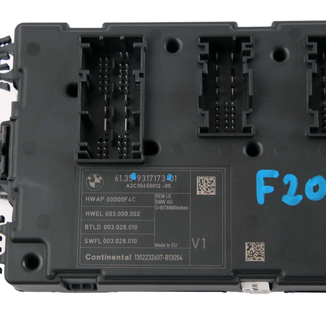BMW F20 F30 REM Módulo Electróni Trasero Caja Fusibles Unidad Control V1 - SKU 9317173 - Número de pieza 9317173