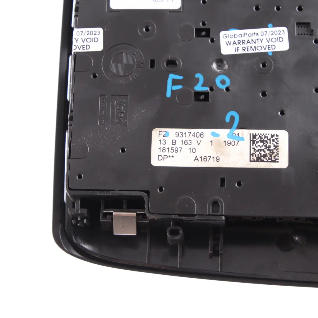 BMW F20 F21 F30 F31 Roof Light Interior Lamp Front Switch Panel Black - SKU 9317406-2 - Part number 9317406