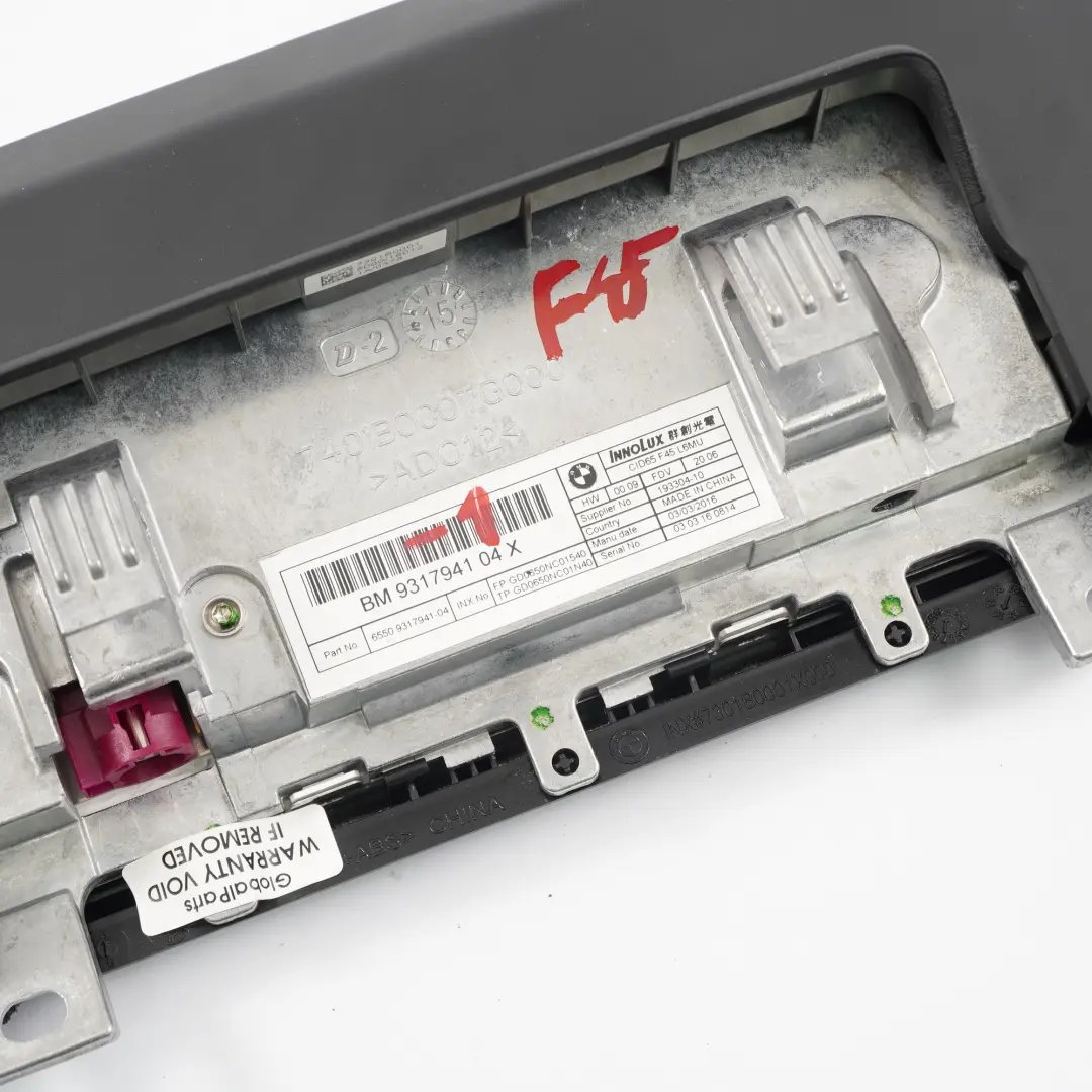 Écran De Bord BMW F45 F46 Moniteur D'information Central 6,5" pour à propos du numéro de pièce 9317941 Écran De Bord BMW F45 F46 Moniteur D'information Central 6,5" - SKU 9317941-1 - Numéro de pièce 9317941