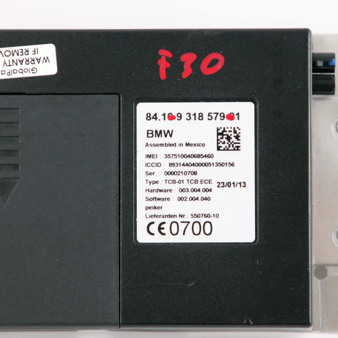 BMW F20 F21 F30 F31 Bluetooth Teleservices GPS Telematics Module - SKU 9318579 - Part number 9318579