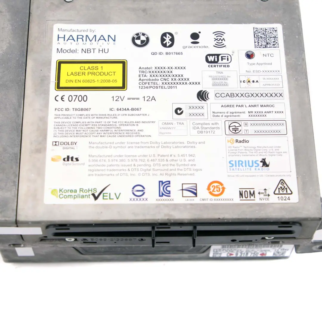  Head Unit BMW F10 F20 F22 F30 F32 Navigation Sat Nav DAB High - SKU 9318750 - Part number 9318750