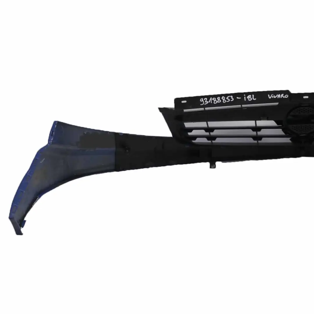 Front Grille Upper Air Grille Trim Panel Cover Ink Blue - 2K to Vauxhall Vivaro with Part number 93188853 Vauxhall Vivaro Front Grille Upper Air Grille Trim Panel Cover Ink Blue - 2K - SKU 93188853-IBL - Part number 93188853