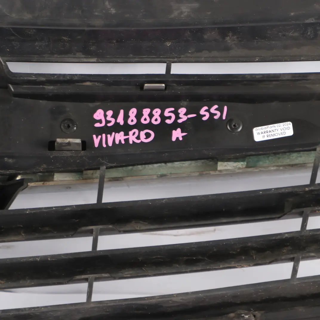 Front Grille Upper Air Trim Panel Cover Star Silver III - 82U to Vauxhall Vivaro A with Part number 93188853 Vauxhall Vivaro A Front Grille Upper Air Trim Panel Cover Star Silver III - 82U - SKU 93188853-SSI - Part number 93188853