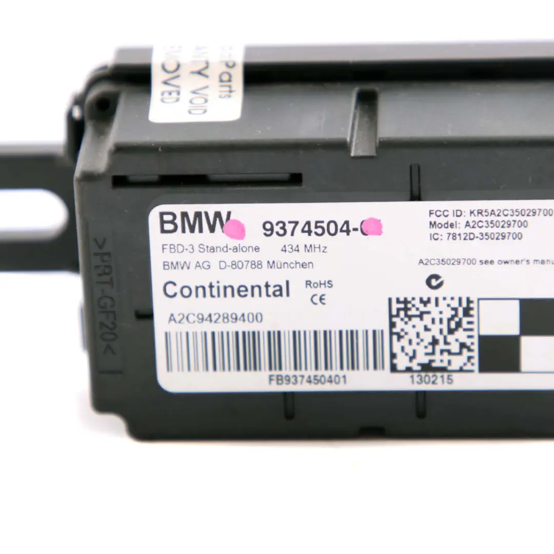 BMW 1 2 3 4 Series F20 F21 F22 F30 F31 F32 Radio Remote Control Receiver 434 MHZ - SKU 9319081 - Part number 9397846