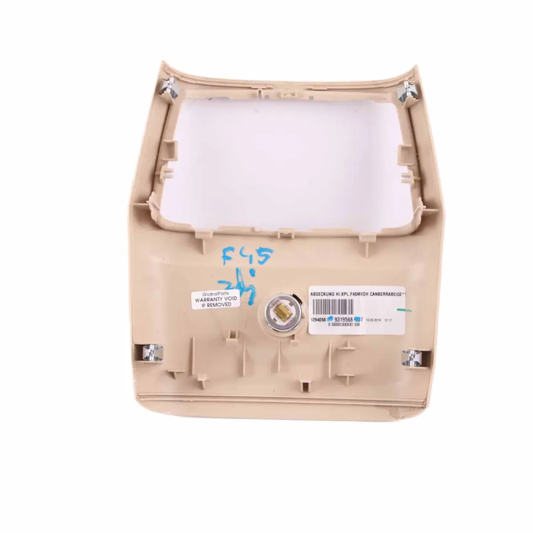 Trim Centre Console BMW F45 F46 Rear Cover Covering Canberra Beige to with Part number 9319568 Trim Centre Console BMW F45 F46 Rear Cover Covering Canberra Beige - SKU 9319568 - Part number 9319568