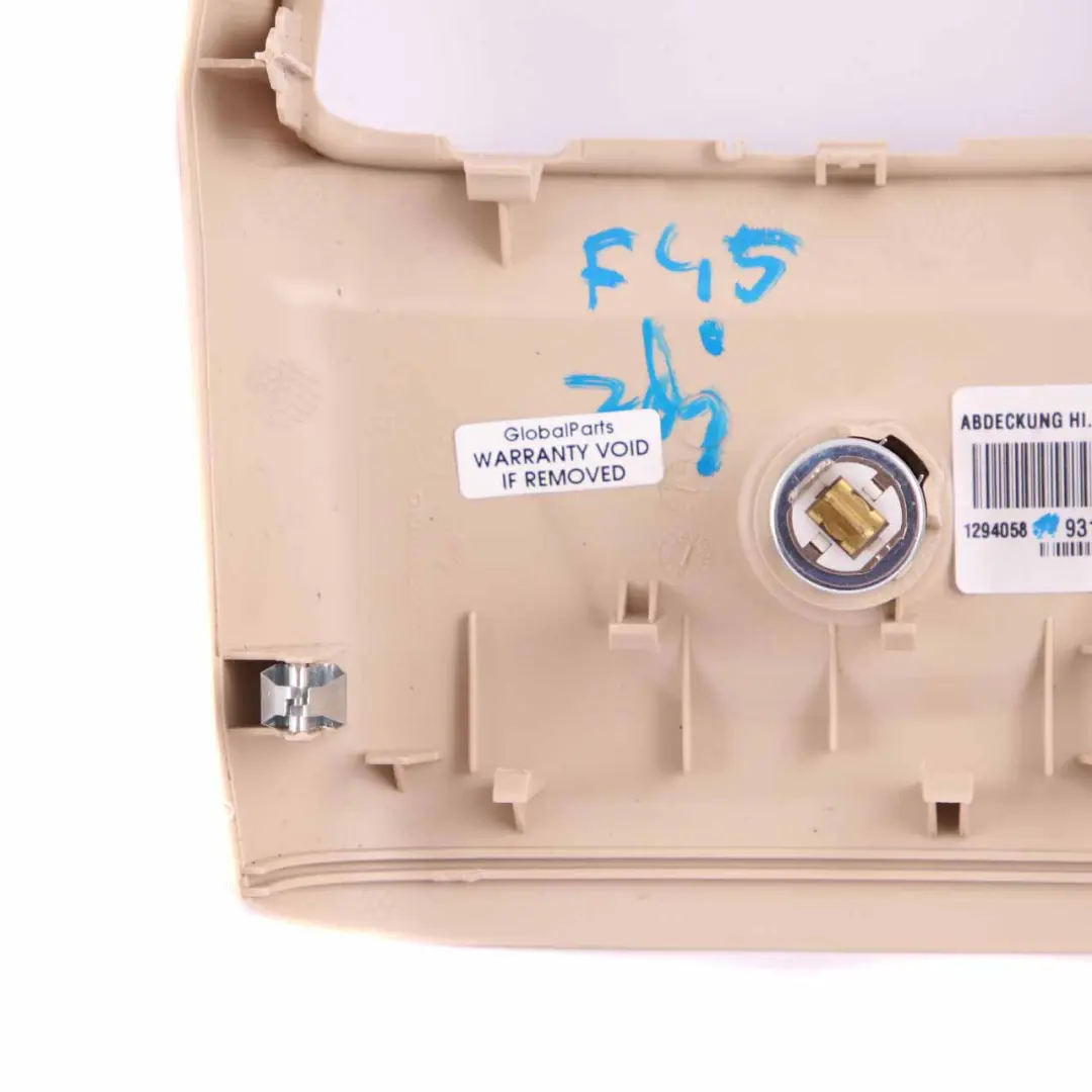 Trim Centre Console BMW F45 F46 Rear Cover Covering Canberra Beige to with Part number 9319568 Trim Centre Console BMW F45 F46 Rear Cover Covering Canberra Beige - SKU 9319568 - Part number 9319568