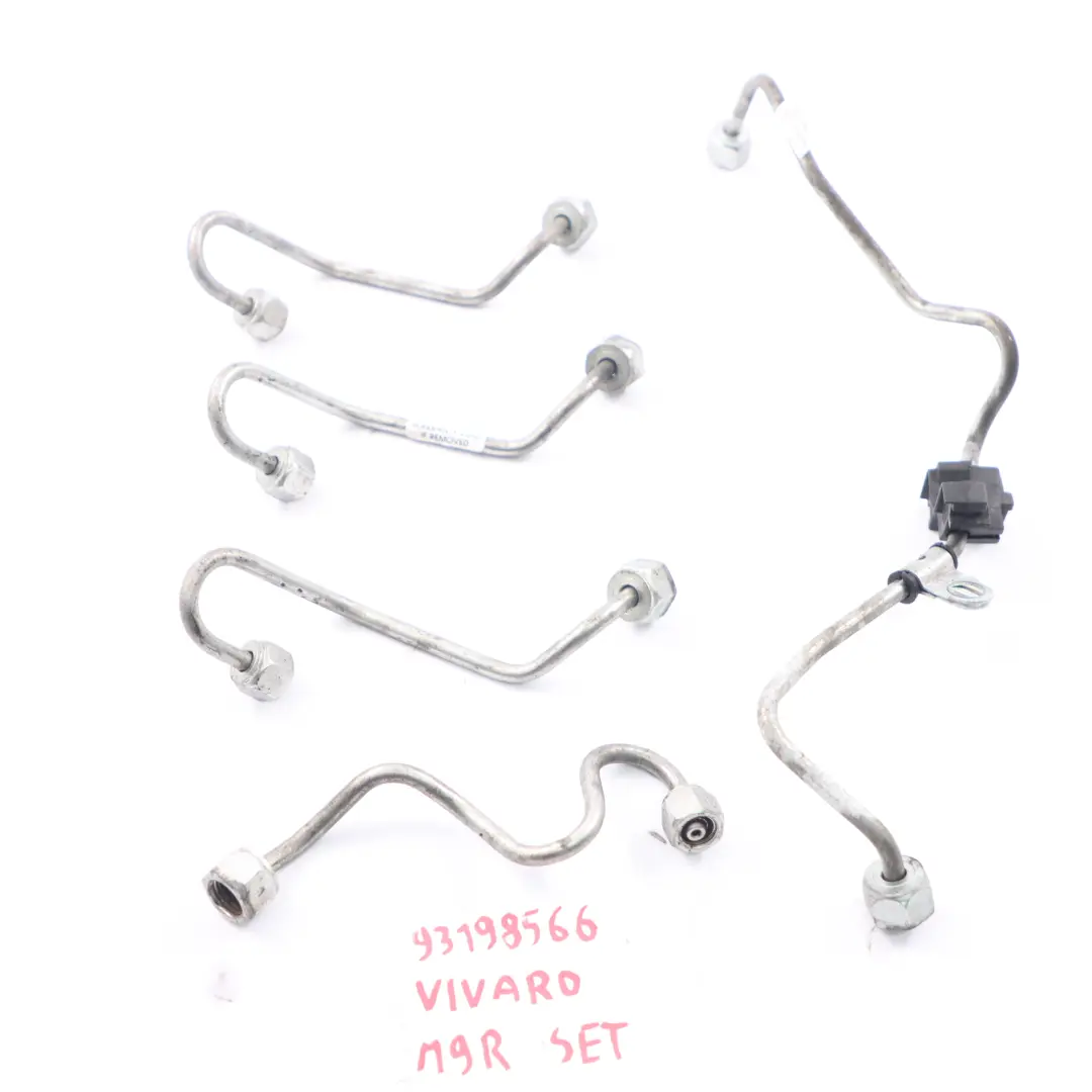 M9R Fuel Injection Line Pressure Pipe Injector Set to Vauxhall Opel Vivaro A Diesel with Part number 93198566 Vauxhall Opel Vivaro A Diesel M9R Fuel Injection Line Pressure Pipe Injector Set - SKU 93198566 - Part number 93198566