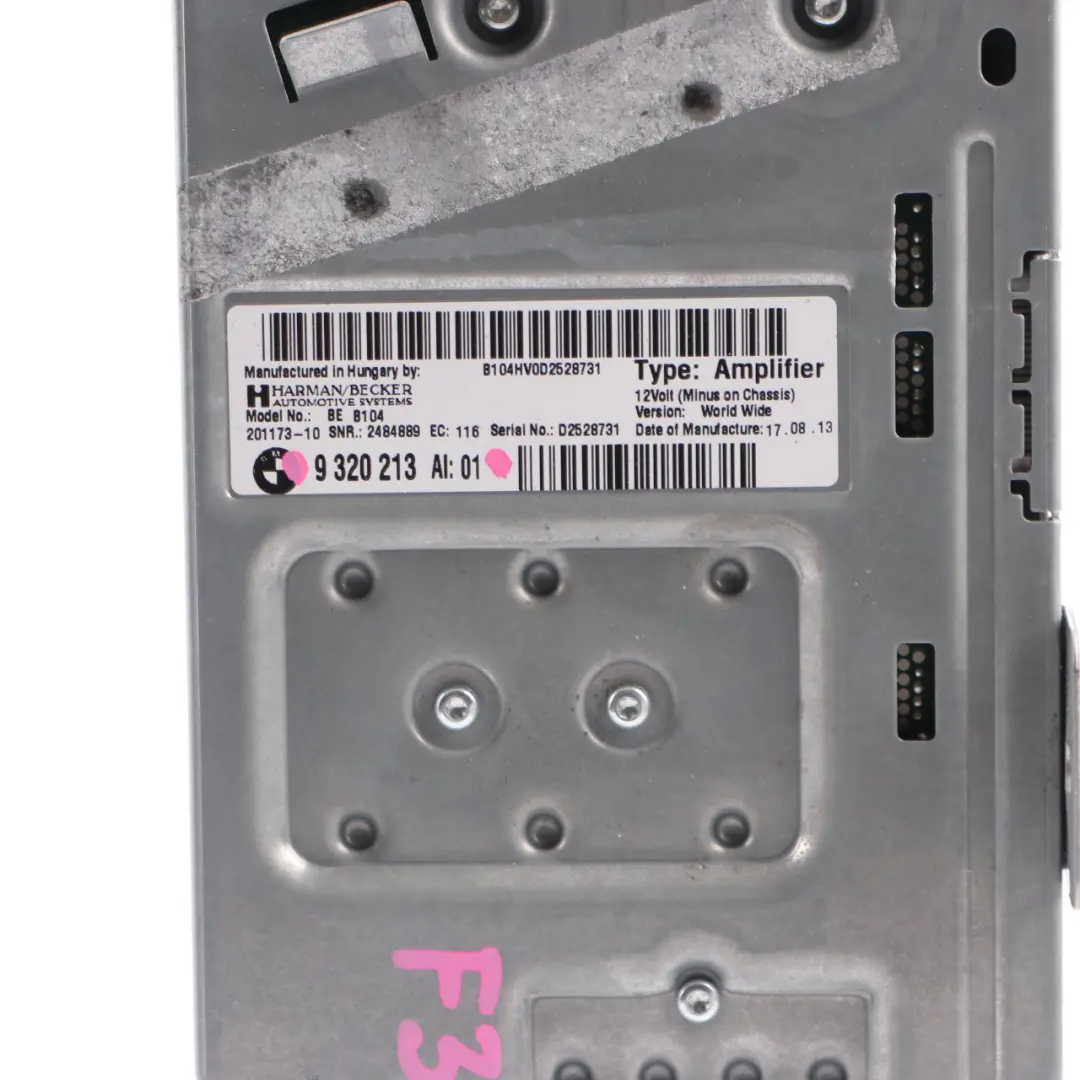 Top Hifi Audio System AMP Amplifier Harman Kardon to BMW F30 F31 F32 with Part number 9320213 BMW F30 F31 F32 Top Hifi Audio System AMP Amplifier Harman Kardon - SKU 9320213 - Part number 9320213