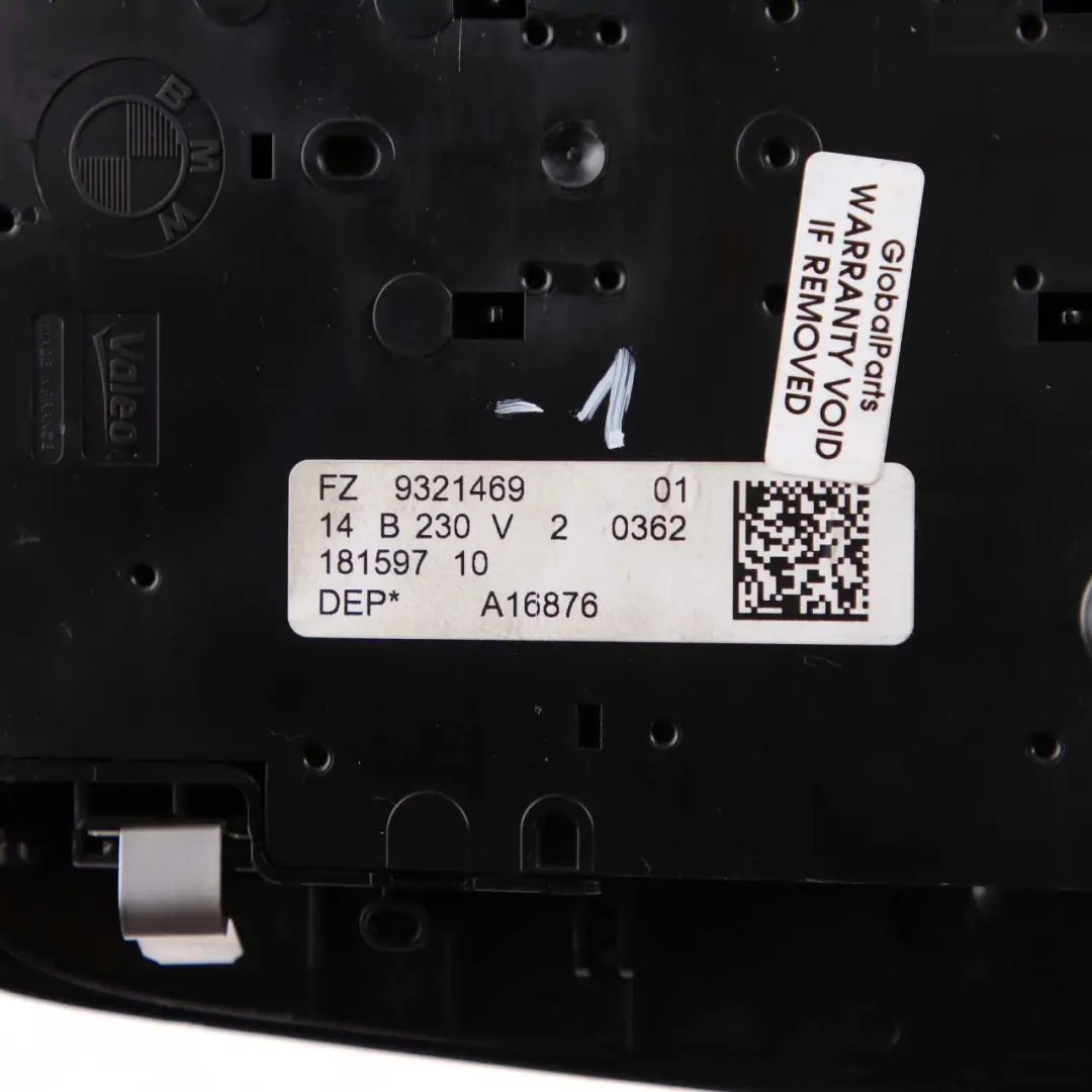 Switch Unit Roof Light Control Headliner Module Black to BMW F20 F30 F31 with Part number 9321469 BMW F20 F30 F31 Switch Unit Roof Light Control Headliner Module Black - SKU 9321469-1 - Part number 9321469