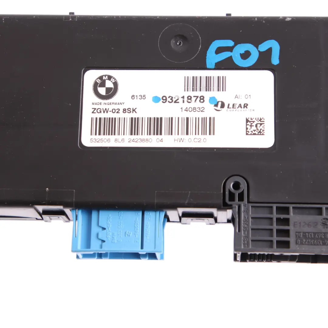 Body Control Module BMW F01 F07 LCI F10 F11 Gateway ECU ZGW-02 8SK to with Part number 9321878 Body Control Module BMW F01 F07 LCI F10 F11 Gateway ECU ZGW-02 8SK - SKU 9321878 - Part number 9321878