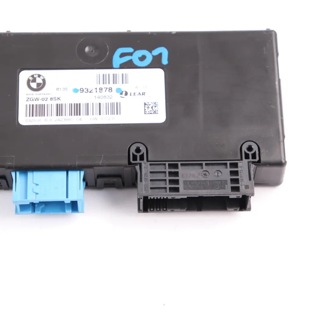 Body Control Module BMW F01 F07 LCI F10 F11 Gateway ECU ZGW-02 8SK to with Part number 9321878 Body Control Module BMW F01 F07 LCI F10 F11 Gateway ECU ZGW-02 8SK - SKU 9321878 - Part number 9321878