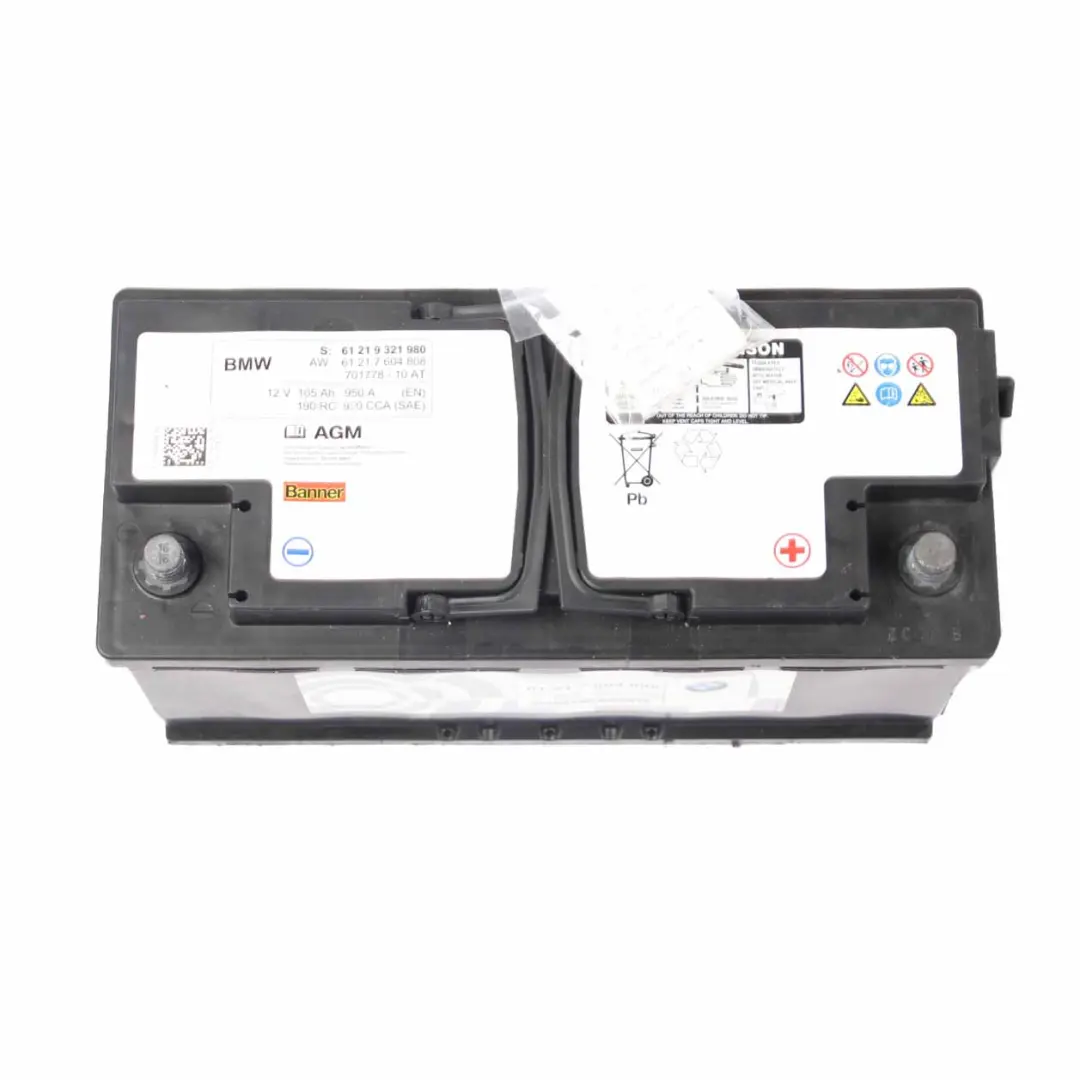 Banner AGM 12V Accumulator Battery 105Ah 950A 7604808 to BMW with Part number 9321980 BMW Banner AGM 12V Accumulator Battery 105Ah 950A 7604808 - SKU 9321980 - Part number 9321980