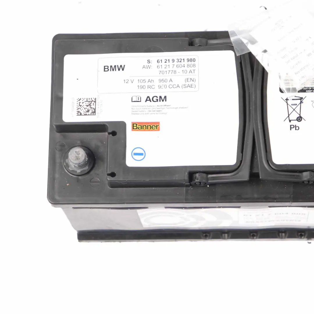 BMW Banner AGM 12V Accumulator Battery 105Ah 950A 7604808 - SKU 9321980 - Part number 9321980
