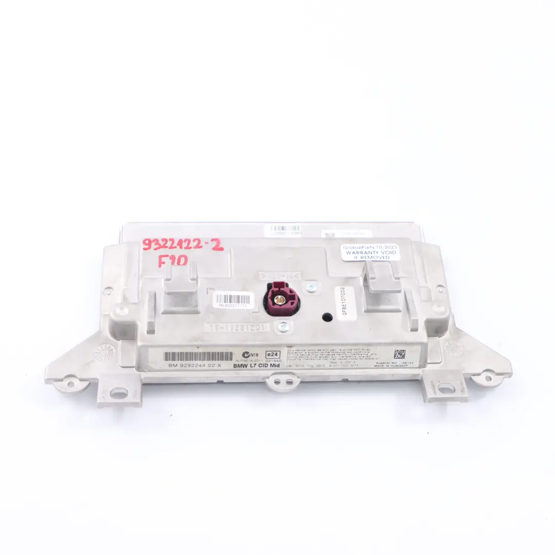  Bildschirm BMW F20 F21 F22 Zentrale Informationen Navi Monitor 6,5" - SKU 9322122-2 - Teilenummer 9322122