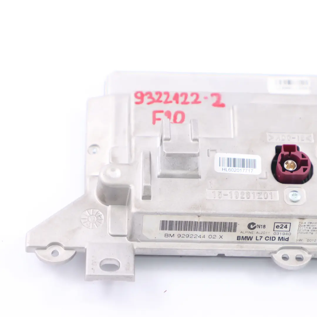  Bildschirm BMW F20 F21 F22 Zentrale Informationen Navi Monitor 6,5" - SKU 9322122-2 - Teilenummer 9322122