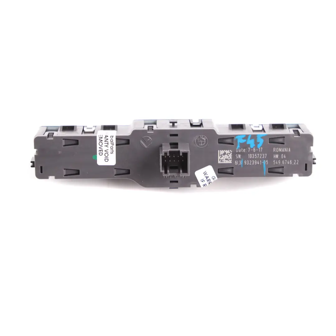 BMW F45 F46 Consola Central Interruptor Control Operativa Botón Salpicadero - SKU 9323941 - Número de pieza 9323941