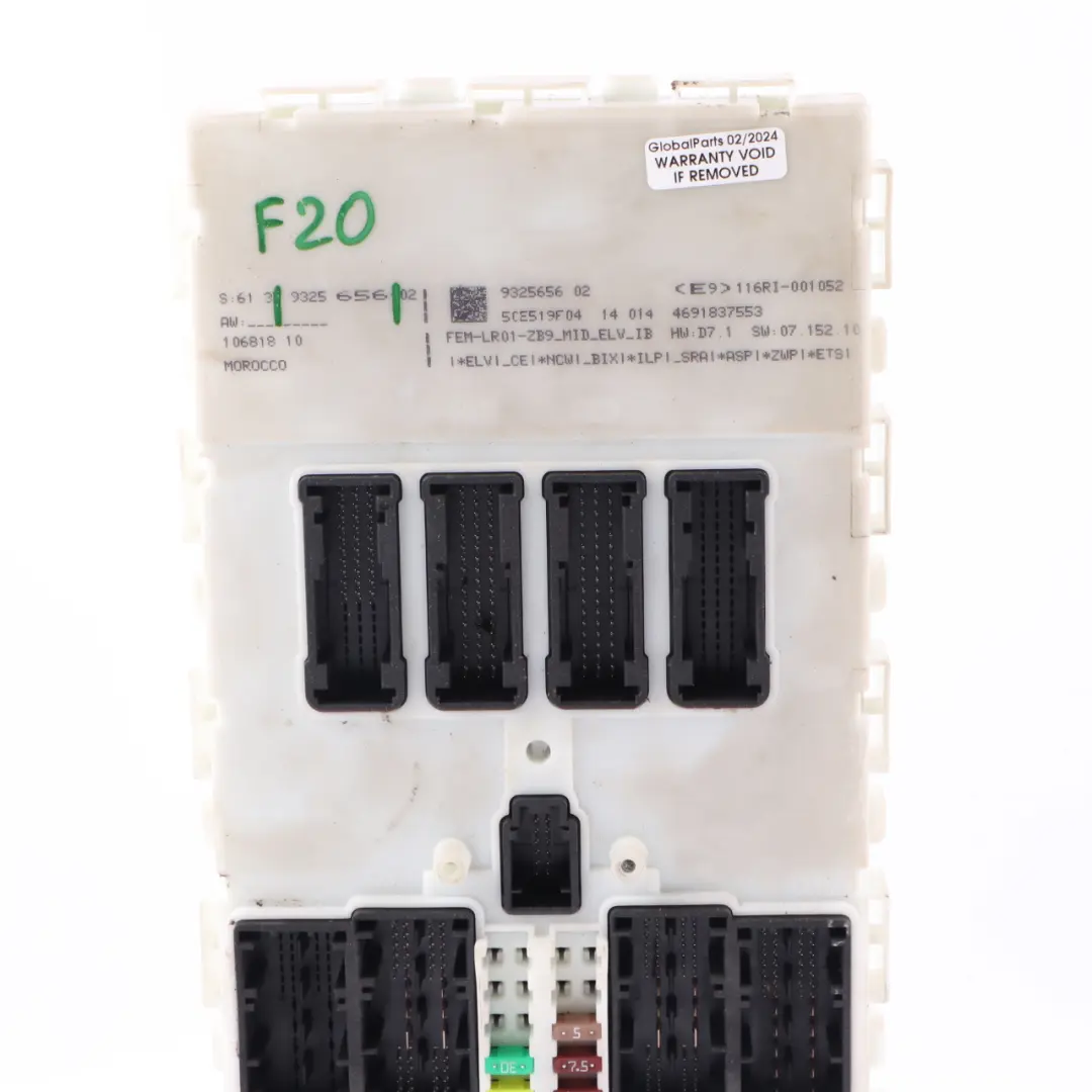 BMW F20 F21 F22 F30 F31 F32 Karosseriesteuergerät FEM ECU LR01 - SKU 9325656 - Teilenummer 9325656