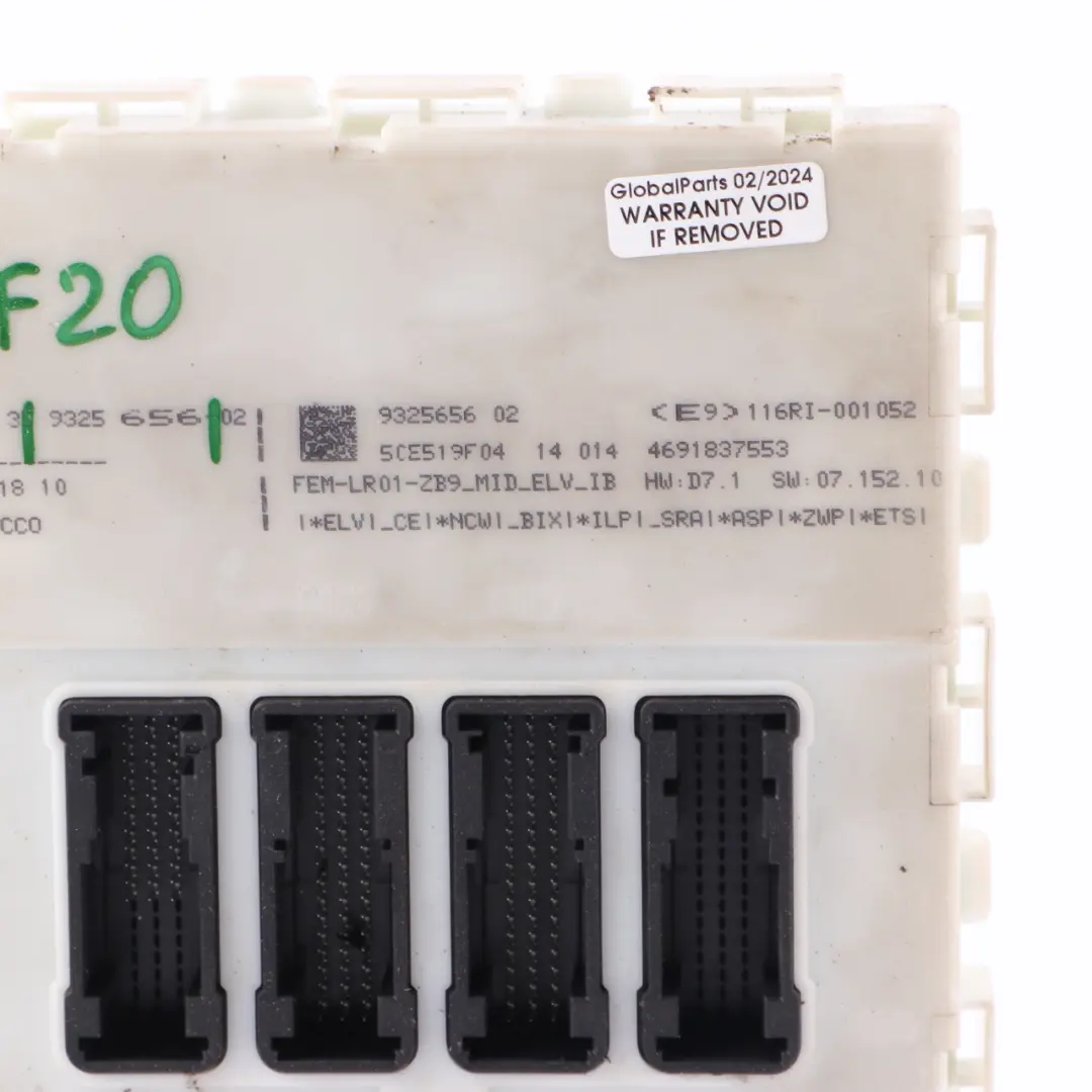 BMW F20 F21 F22 F30 F31 F32 Karosseriesteuergerät FEM ECU LR01 - SKU 9325656 - Teilenummer 9325656