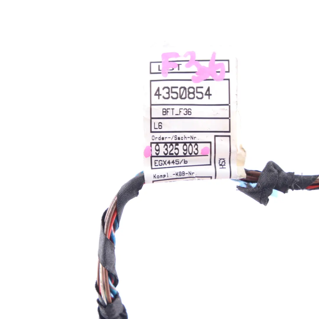 Puerta Cableado Arnés Mazo Delantero Lado Del Pasajero para BMW F36 con número de pieza 9325903 BMW F36 Puerta Cableado Arnés Mazo Delantero Lado Del Pasajero - SKU 9325903 - Número de pieza 9325903