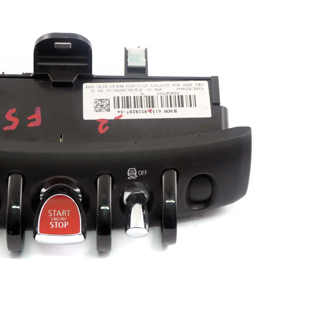 Mini F55 F56 F57 Centre de Commutation Console Centrale Commencer /Stop - SKU 9328287-2 - Numéro de pièce 9328287