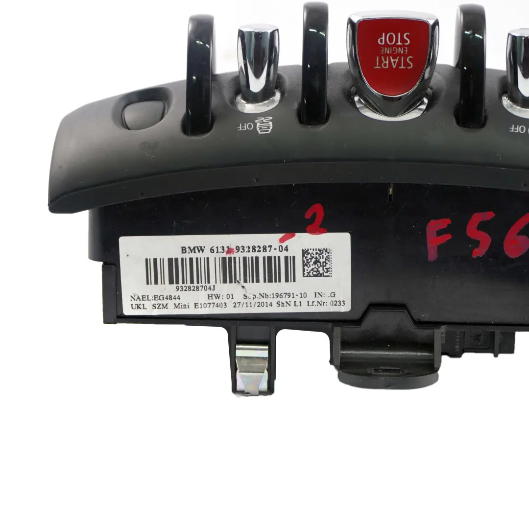 Mini F55 F56 F57 Centre de Commutation Console Centrale Commencer /Stop - SKU 9328287-2 - Numéro de pièce 9328287