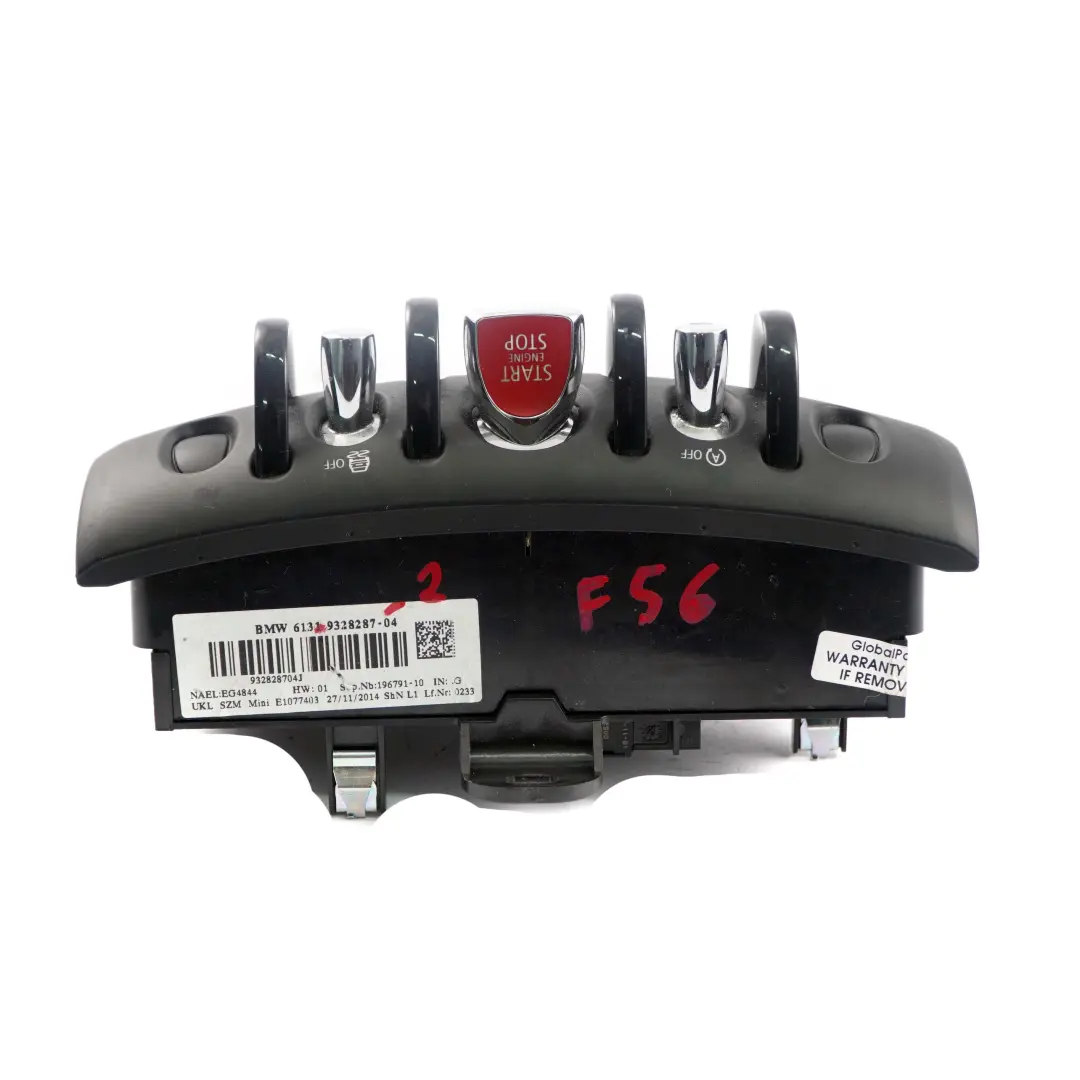 Control Unit Console Ignition Start/Stop Switch to Mini Cooper F55 F56 F57 with Part number 9328287 Mini Cooper F55 F56 F57 Control Unit Console Ignition Start/Stop Switch - SKU 9328287-2 - Part number 9328287