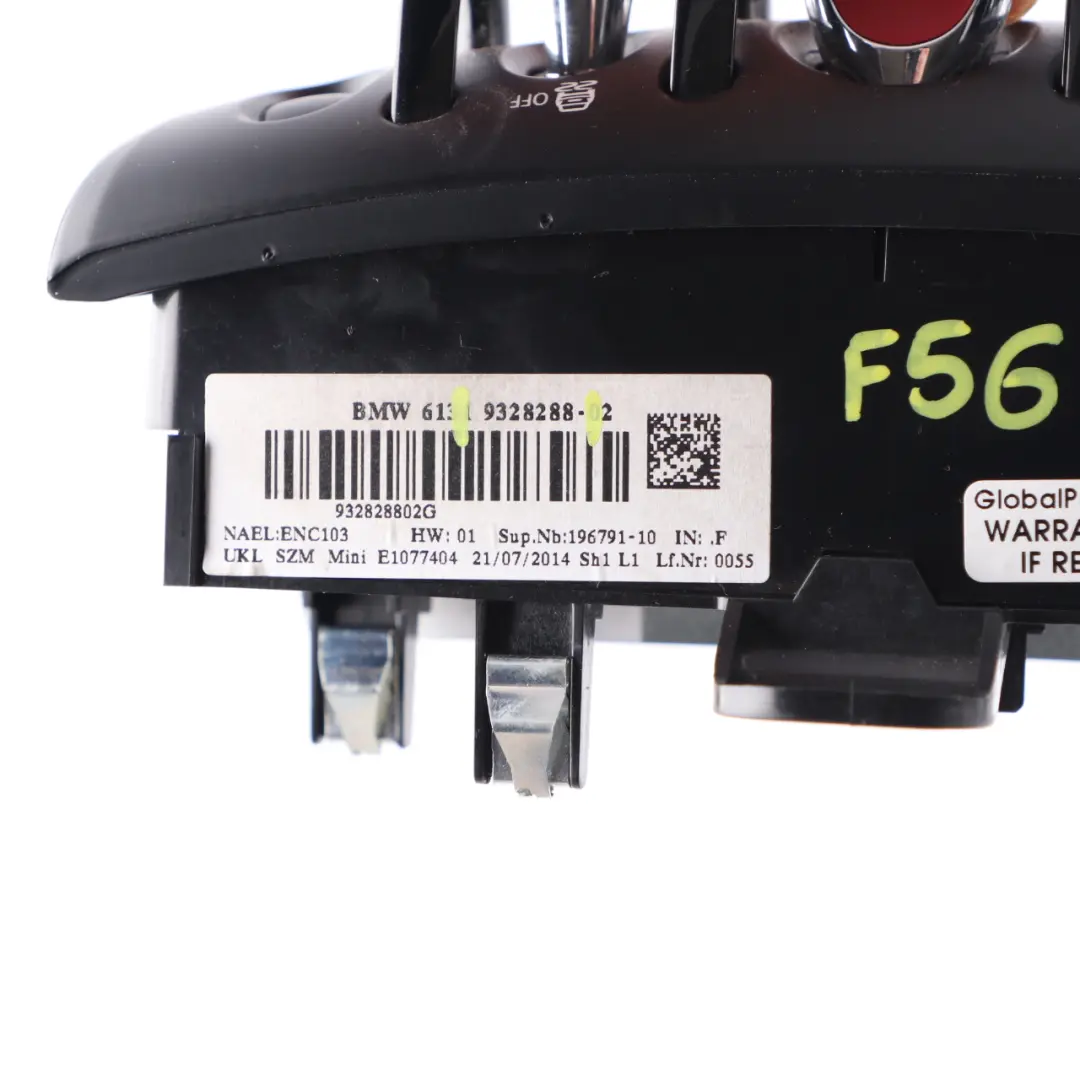 Switch Unit Centre Console Start Stop Button Panel to Mini F55 F56 F57 with Part number 9328288 Mini F55 F56 F57 Switch Unit Centre Console Start Stop Button Panel - SKU 9328288 - Part number 9328288