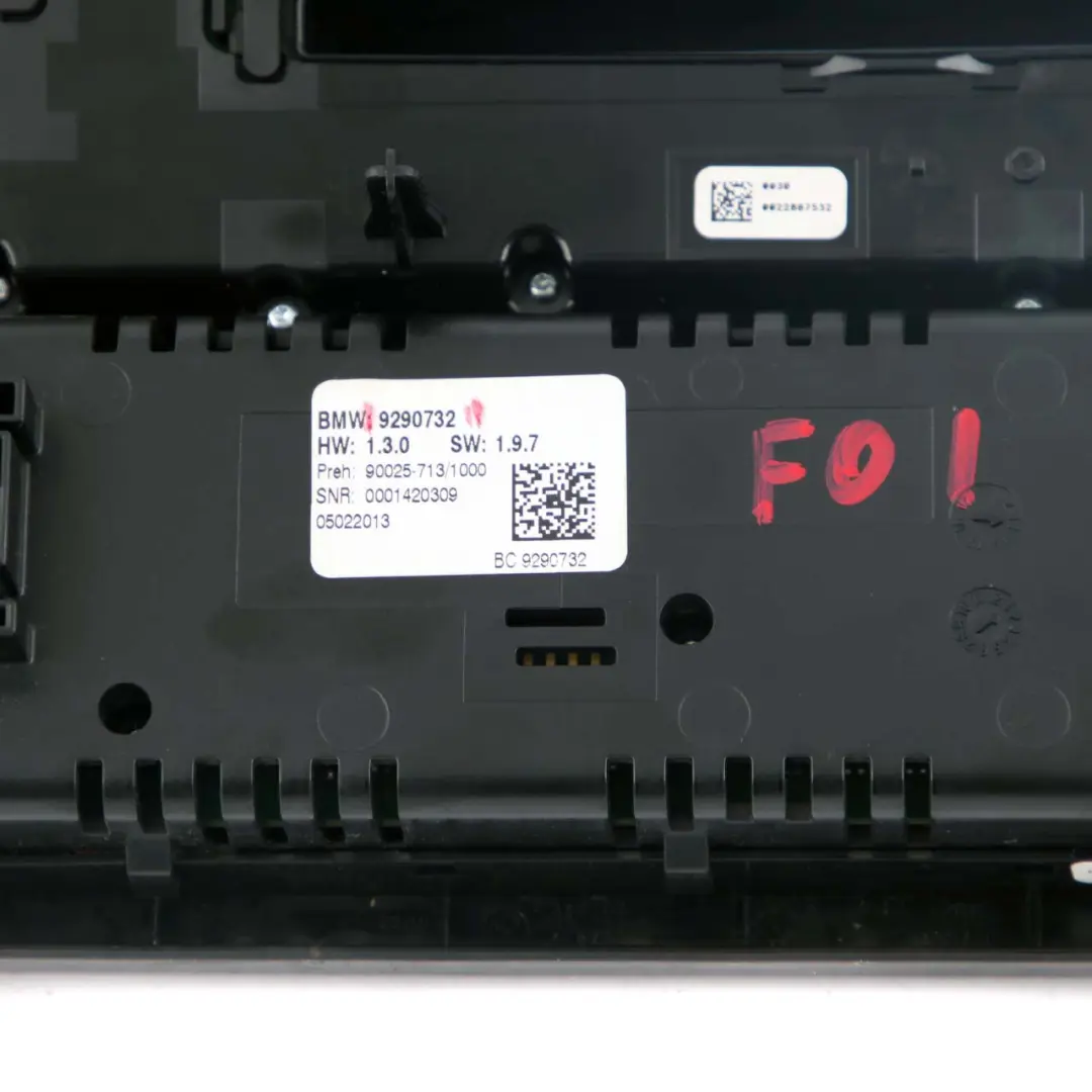 Radio Air Conditioning A/C Switch Control Unit Panel 9290732 to BMW 7 F01 F02 with Part number 9328413 BMW 7 F01 F02 Radio Air Conditioning A/C Switch Control Unit Panel 9290732 - SKU 9328413 - Part number 9328413
