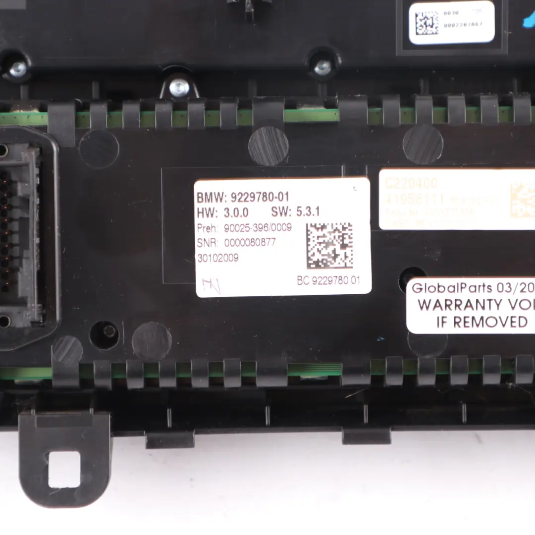 BMW F07 GT A/C Climate Control Panel Radio Air Conditioning Switch Unit 9229780 - SKU 9328419-1 - Part number 9328419