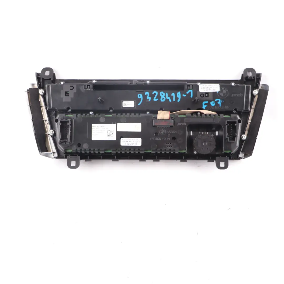 A/C Climate Control Panel Radio Air Conditioning Switch Unit 9229780 to BMW F07 GT with Part number 9328419 BMW F07 GT A/C Climate Control Panel Radio Air Conditioning Switch Unit 9229780 - SKU 9328419-1 - Part number 9328419