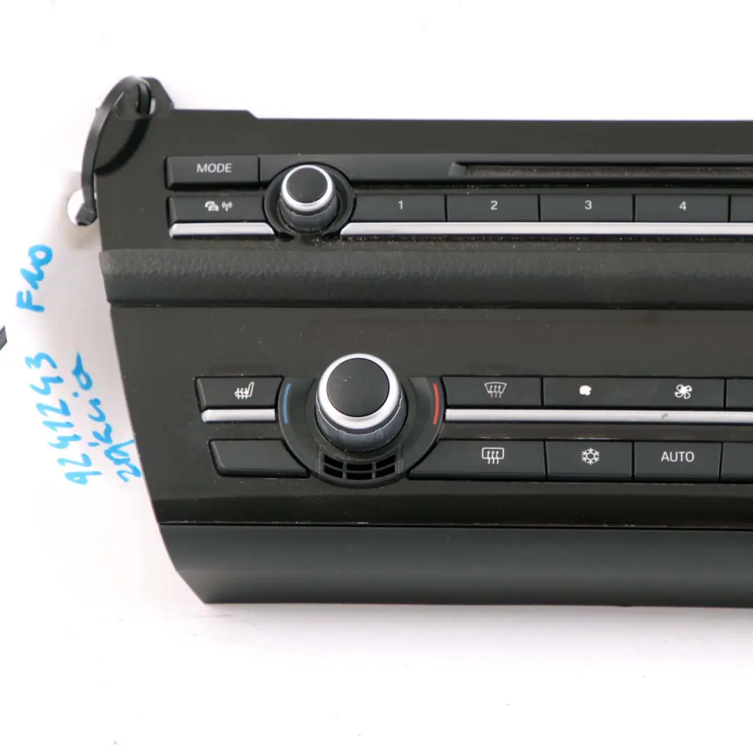 BMW F10 F11 Radio Air Conditioning A/C Control Switch Unit Panel Black - SKU 9328424-3 - Part number 9328424
