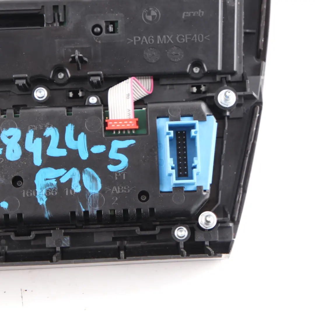BMW F10 F11 Radio Air Conditioning A/C Control Switch Unit Panel Black 9317666 - SKU 9328424-5 - Part number 9328424