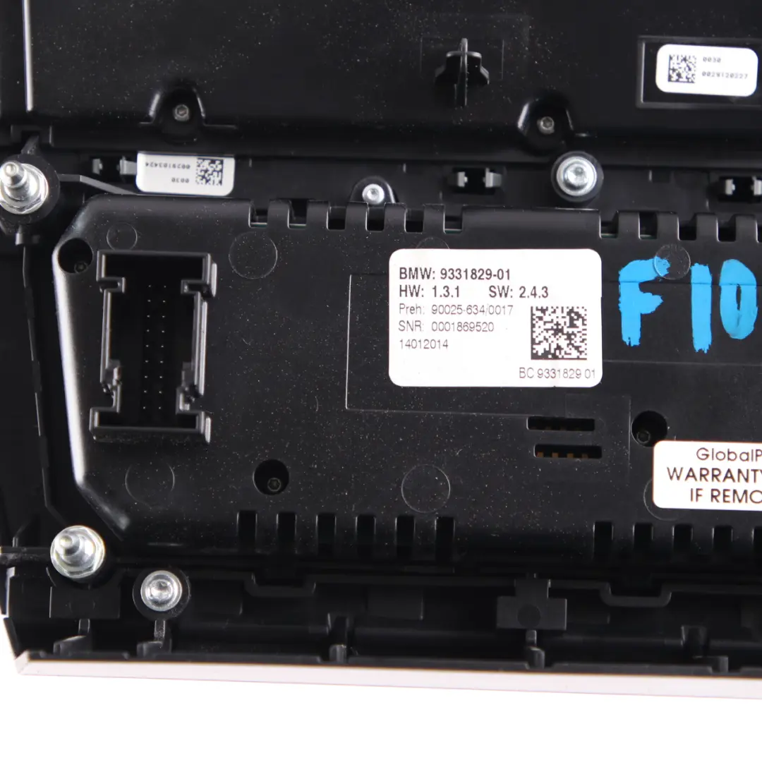 BMW F10 F11 Pannello Interruttori Radio Aria Condizionata Pannello di Controllo - SKU 9328425-2 - Numero di parte 9328425