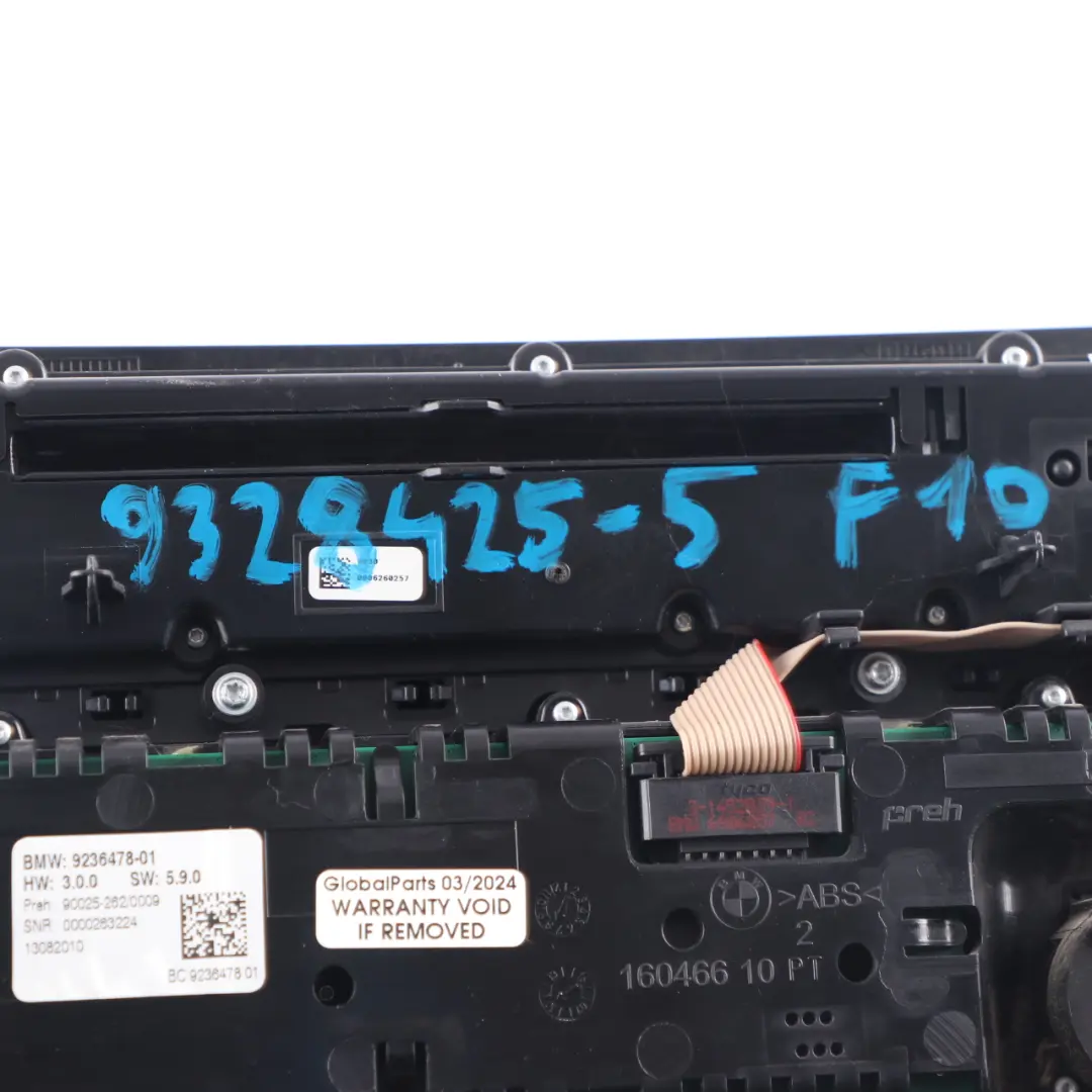 Switch Panel Radio Air Conditioning Control Panel to BMW F10 F11 with Part number 9328425 BMW F10 F11 Switch Panel Radio Air Conditioning Control Panel - SKU 9328425-5 - Part number 9328425