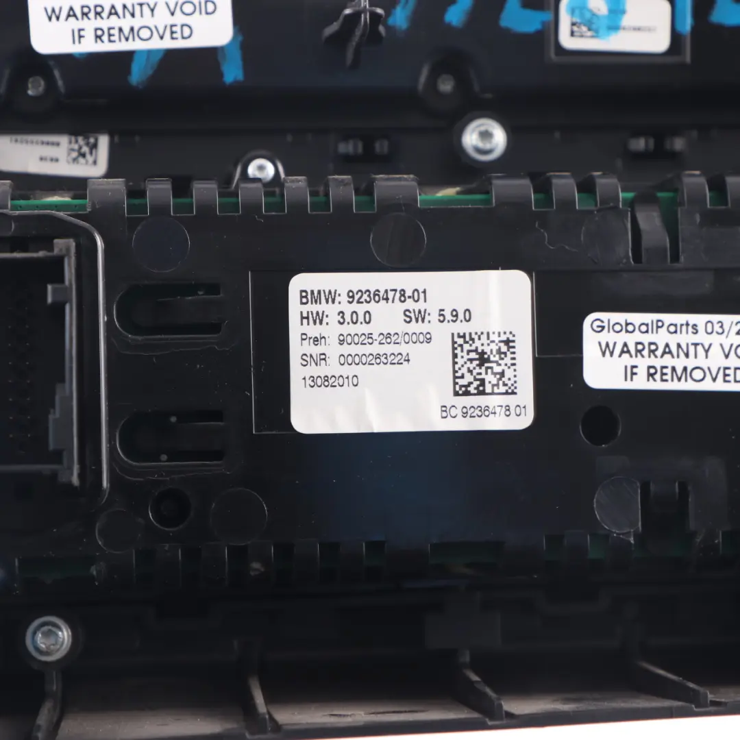 BMW F10 F11 Switch Panel Radio Air Conditioning Control Panel - SKU 9328425-5 - Part number 9328425