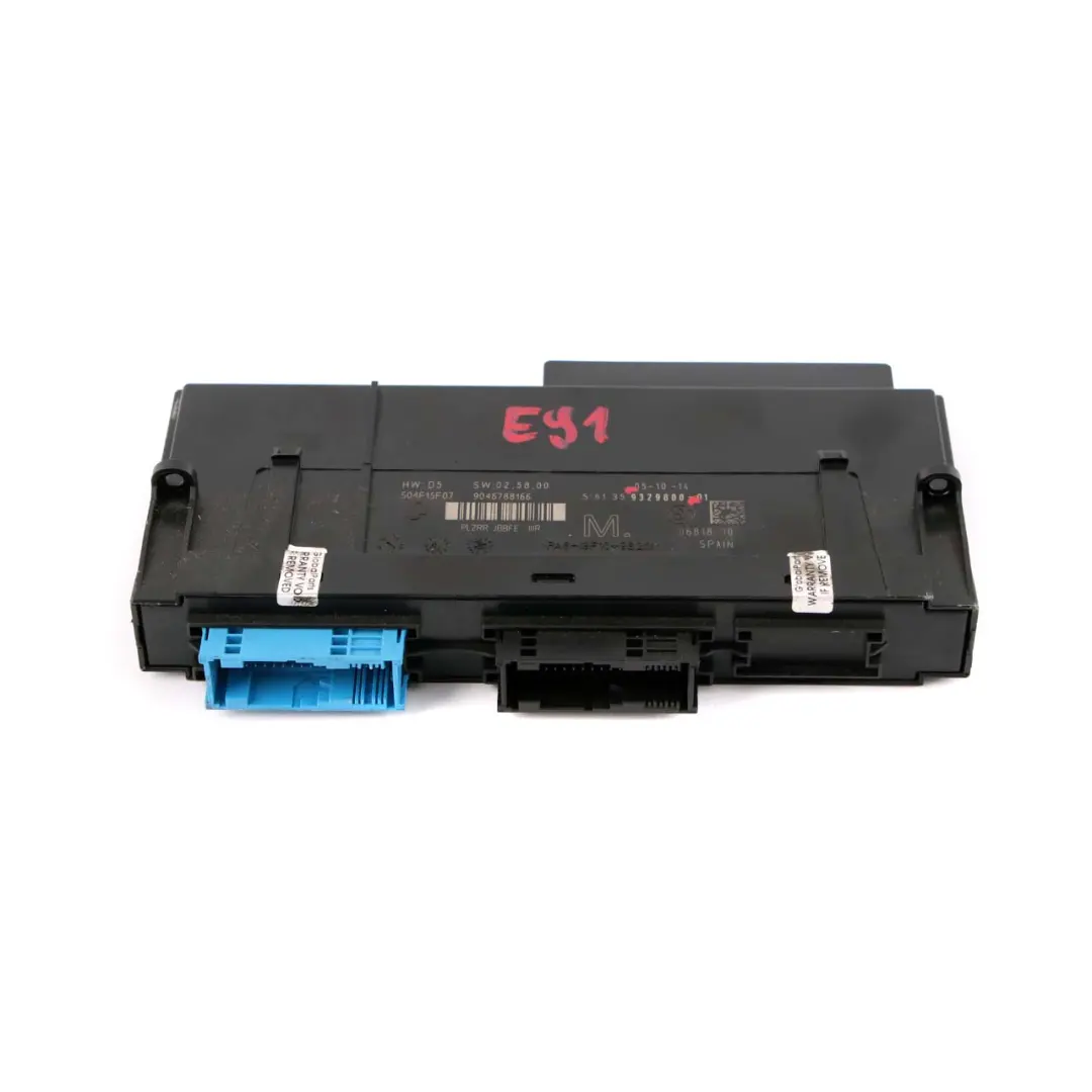 BMW E91 ECU Módulo Control Cuerpo M Caja de Conexiones PL2RR JBBFE IIIR - SKU 9329800 - Número de pieza 9329800
