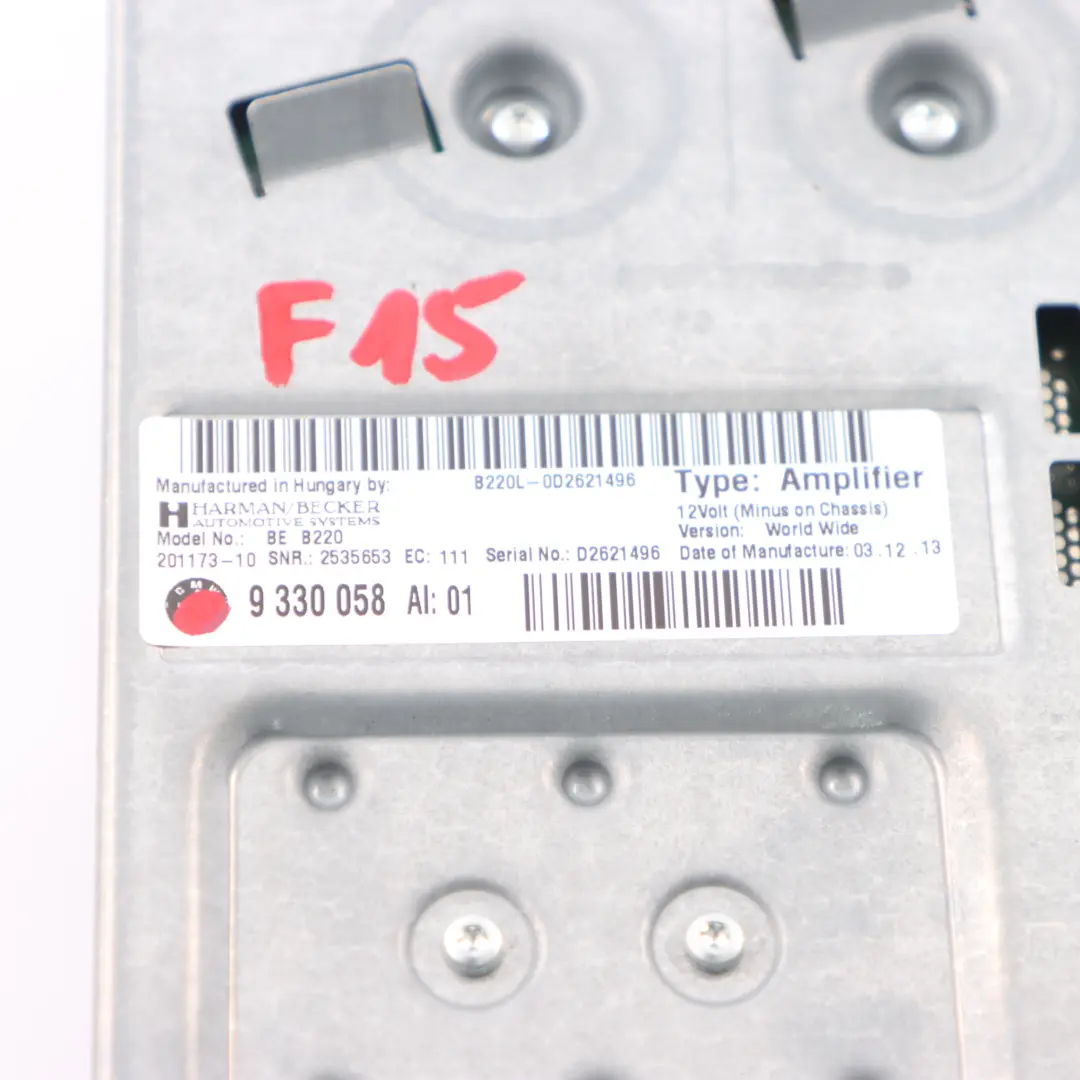 Top Sistema Audio AMP Amplificatore Harman Kardon per BMW F30 LCI F31 F32 con numero di parte 9330058 BMW F30 LCI F31 F32 Top Sistema Audio AMP Amplificatore Harman Kardon - SKU 9330058 - Numero di parte 9330058