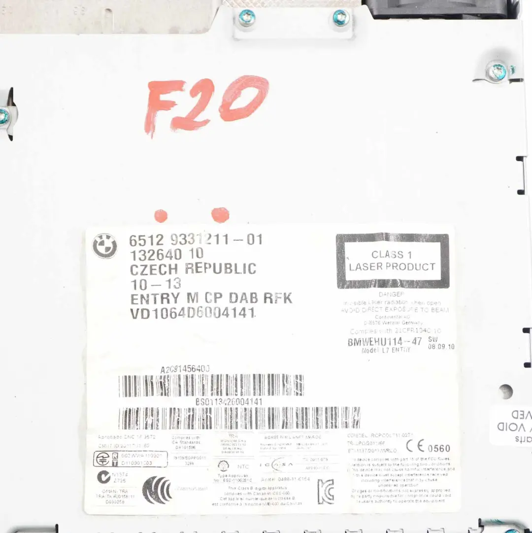 BMW F20 Radio BMW Professional CD DAB Player F21 F22 F30 - SKU 9331211 - Numero di parte 9357995