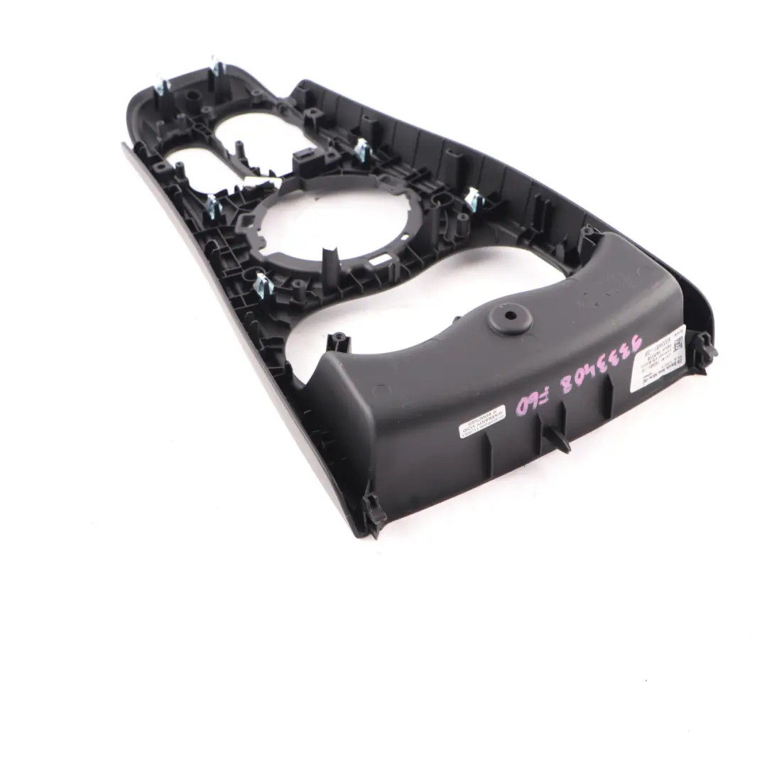 Consola Central Embellecedor Panel Marco Portavasos Negro 9333407 para Mini F60 con número de pieza 9333408 Mini F60 Consola Central Embellecedor Panel Marco Portavasos Negro 9333407 - SKU 9333408 - Número de pieza 9333408