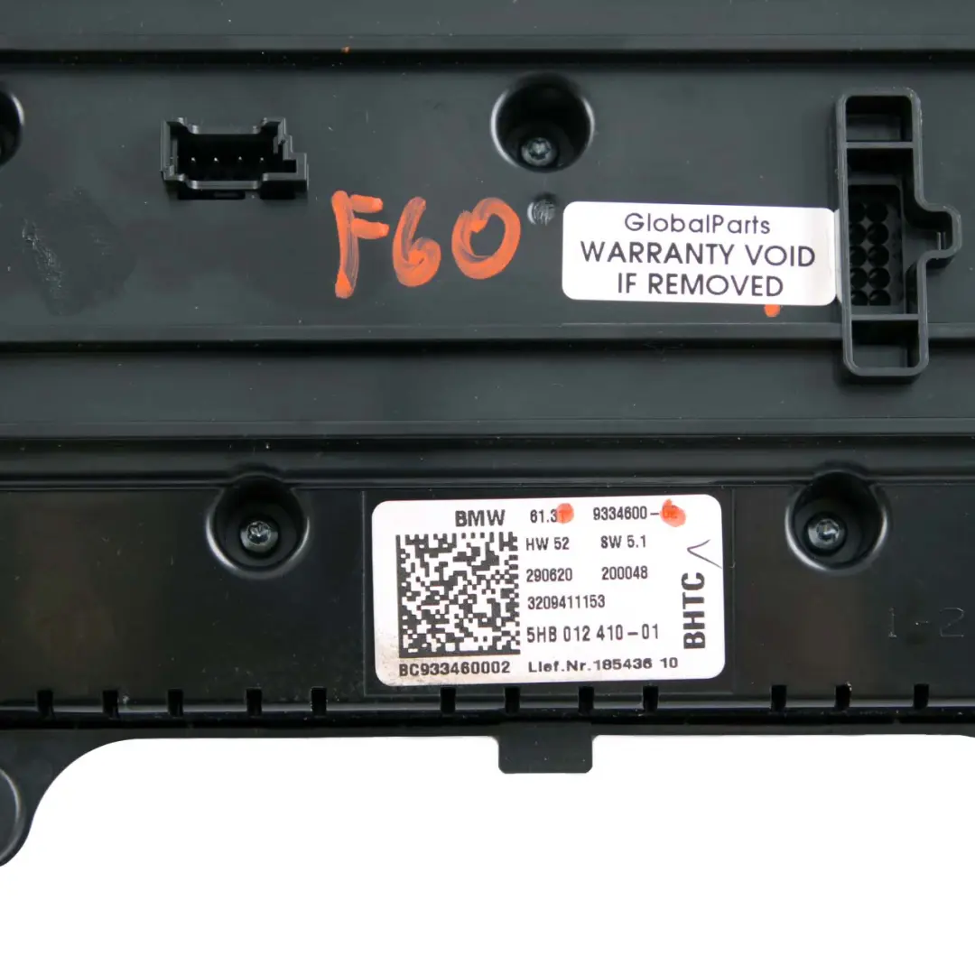 Mini Countryman F60 Panneau climatisation Unité contrôle chauffage Interrupteur - SKU 9334600 - Numéro de pièce 9334600