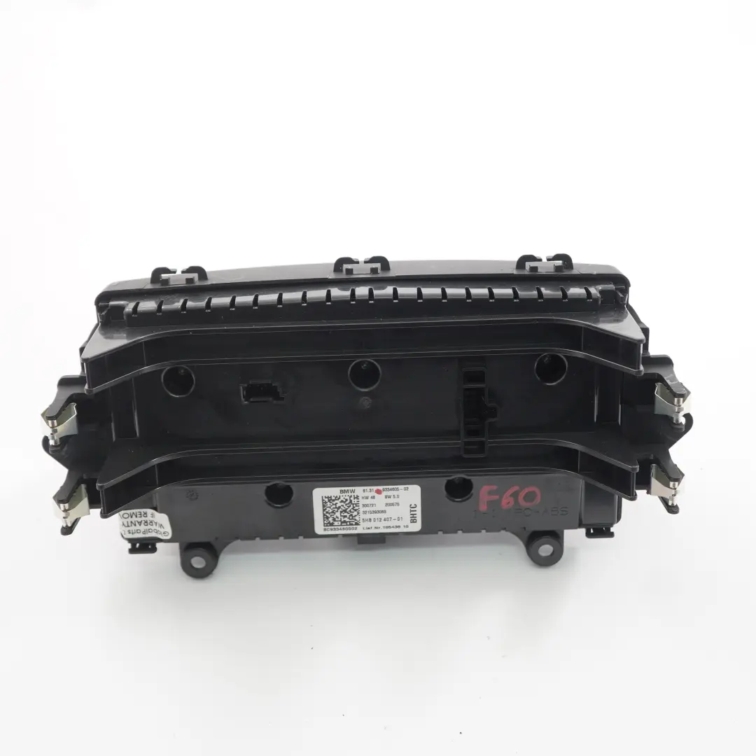 Climate Control Heater Panel Air Con A/C Switch Unit to Mini Countryman F60 with Part number 9334605 Mini Countryman F60 Climate Control Heater Panel Air Con A/C Switch Unit - SKU 9334605 - Part number 9334605