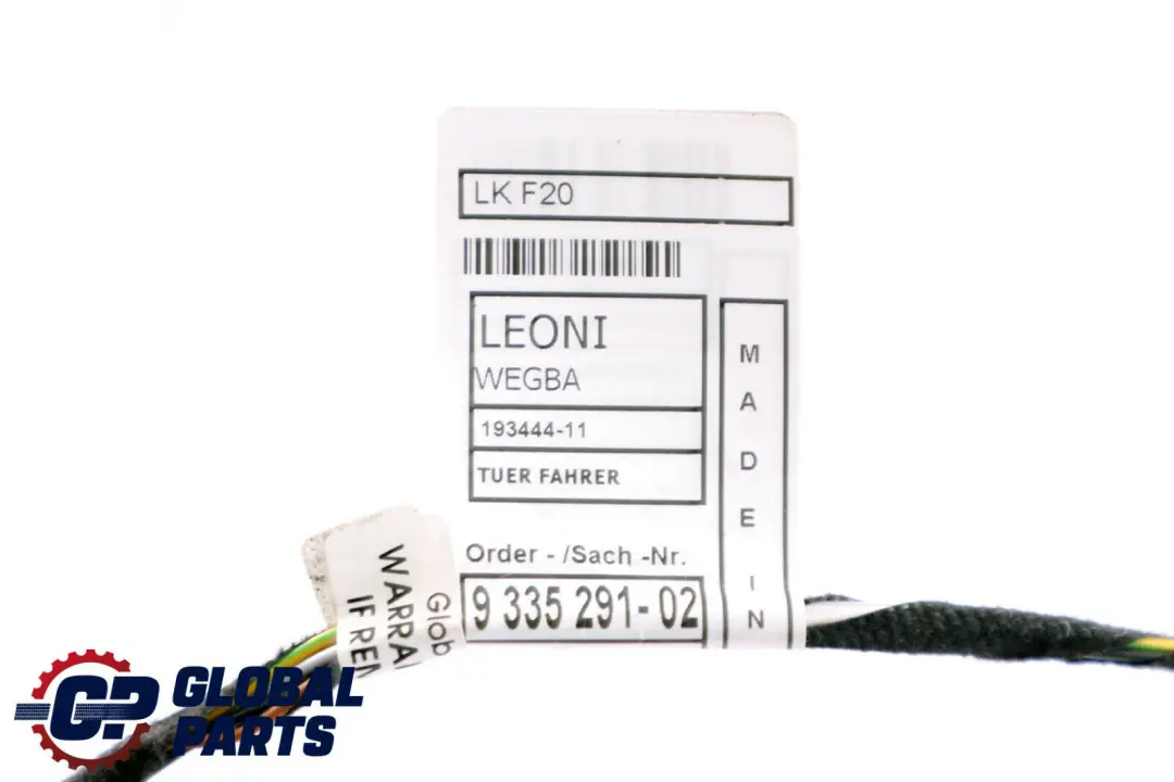 BMW F20 Cablaggio Porta Anteriore Lato Guida - SKU 9335291 - Numero di parte 9335291