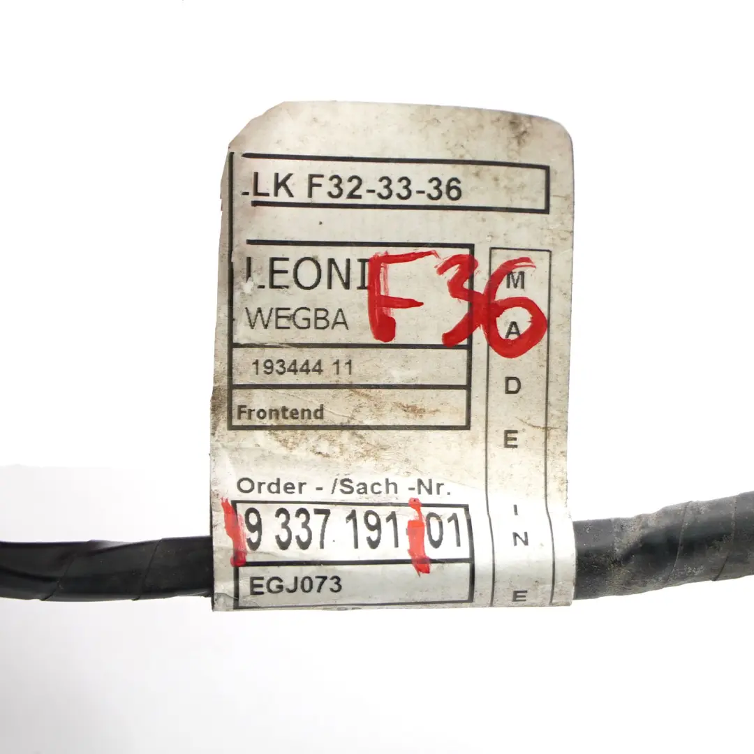  Parking Sensor Wiring BMW F32 F36 Front Bumper PDC Loom Cable Harness - SKU 9337191 - Part number 9337191