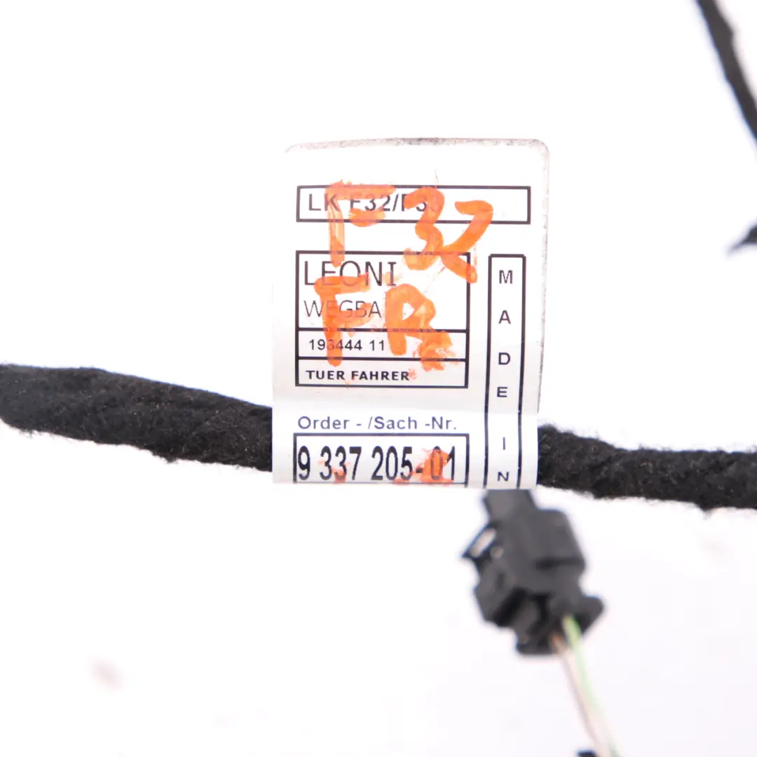 Door Wiring Front Door Right Loom Cable Wiring Harness to BMW F32 with Part number 9337205 BMW F32 Door Wiring Front Door Right Loom Cable Wiring Harness - SKU 9337205 - Part number 9337205