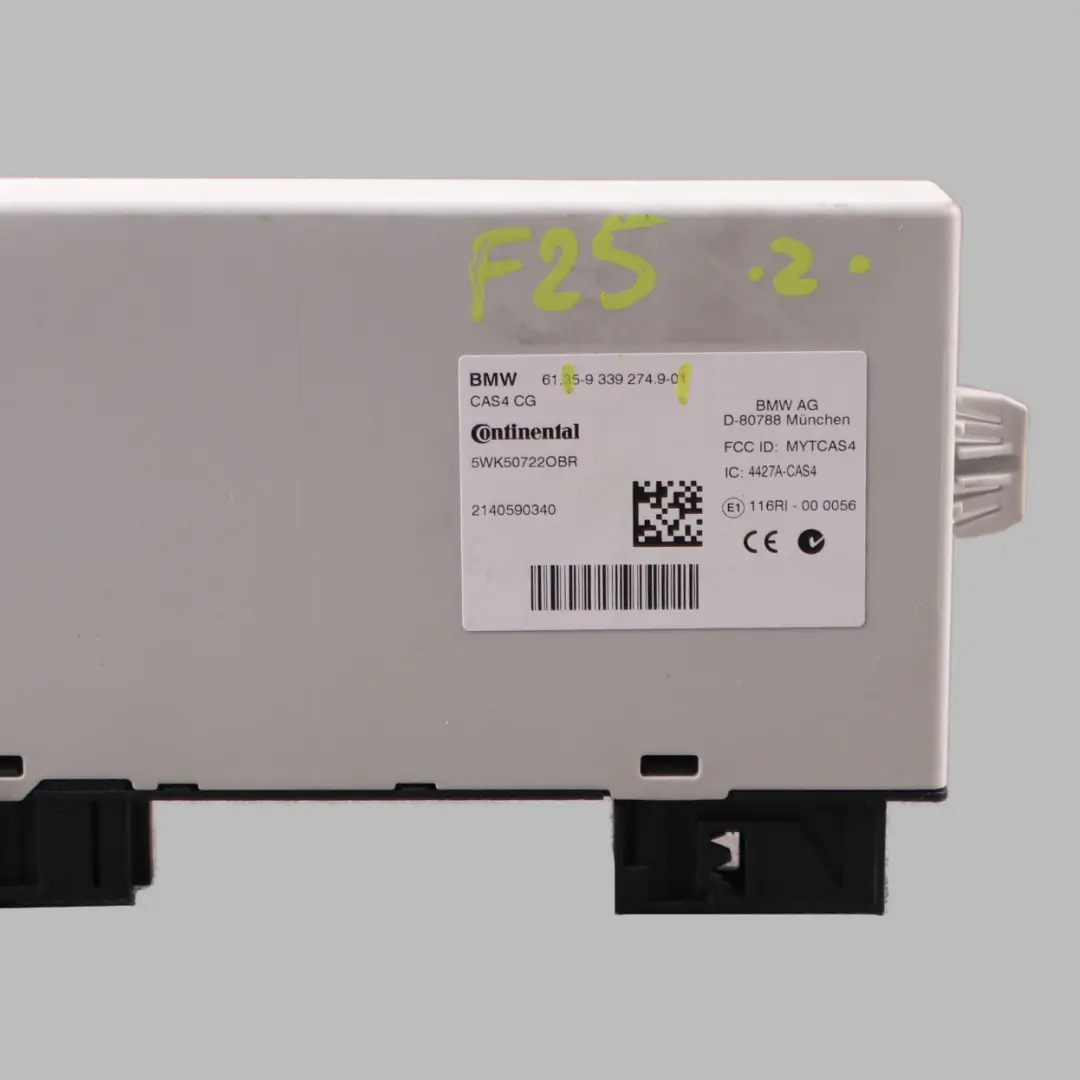 CAS4 Modul BMW F01 F07 F10 F11 F12 X3 F25 Tastenlesesteuergerät für mit Teilenummer 9339274 CAS4 Modul BMW F01 F07 F10 F11 F12 X3 F25 Tastenlesesteuergerät - SKU 9339274 - Teilenummer 9339274