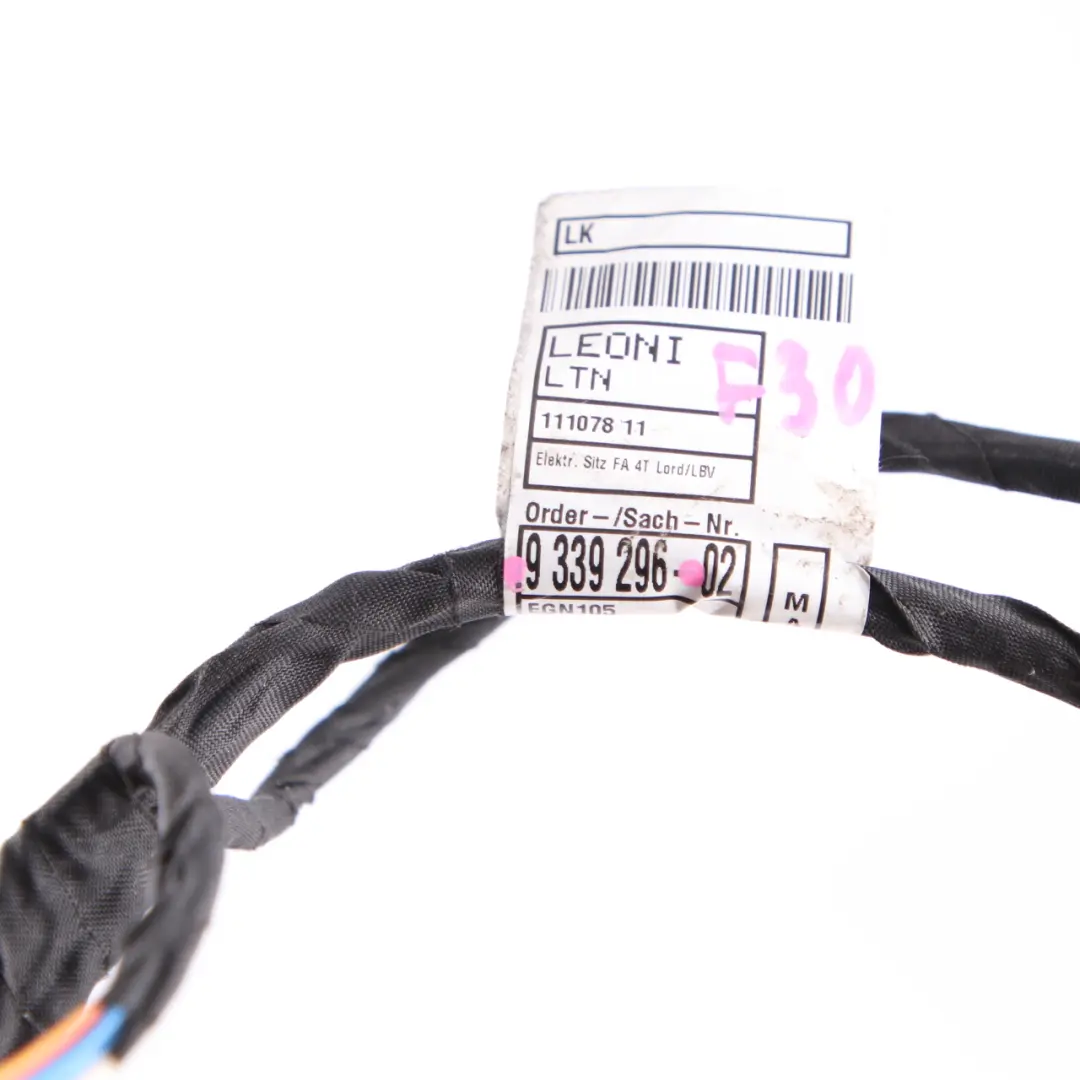Wiring BMW F22 F30 Driver's Side Seat Memory Loom Cable Set to Seat with Part number 9339296 Seat Wiring BMW F22 F30 Driver's Side Seat Memory Loom Cable Set - SKU 9339296 - Part number 9339296