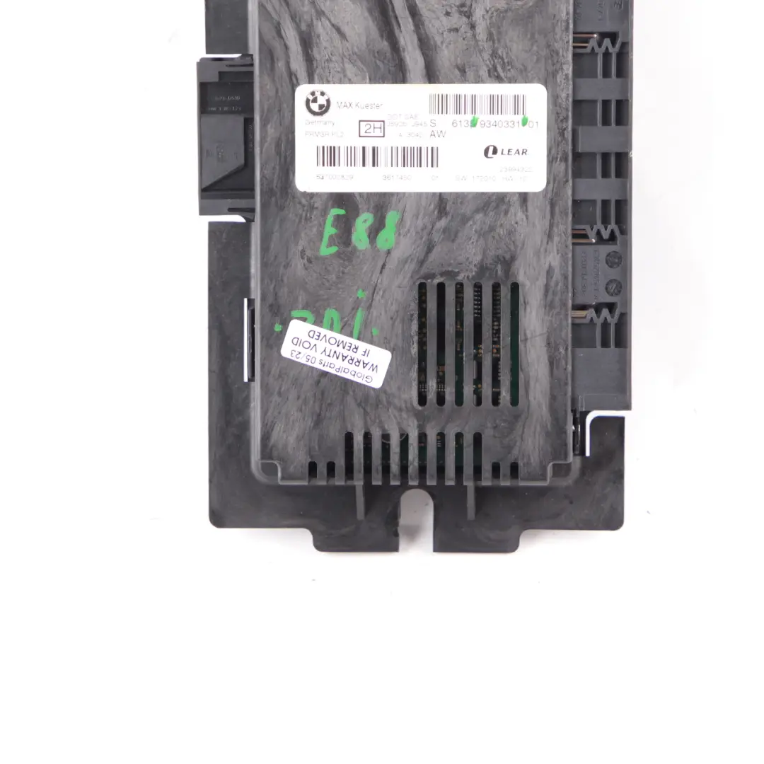 ECU Light Control Footwell Module MAX Kuester FRM3R PL2 to BMW E88 with Part number 9340331 BMW E88 ECU Light Control Footwell Module MAX Kuester FRM3R PL2 - SKU 9340331 - Part number 9340331